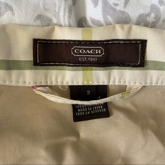 COACH classic plaid trench coat - Picture 5 of 7